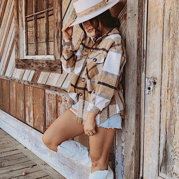 New Plaid Oversized Flannel Shirt Jacket Shacket - Picture 8 of 9